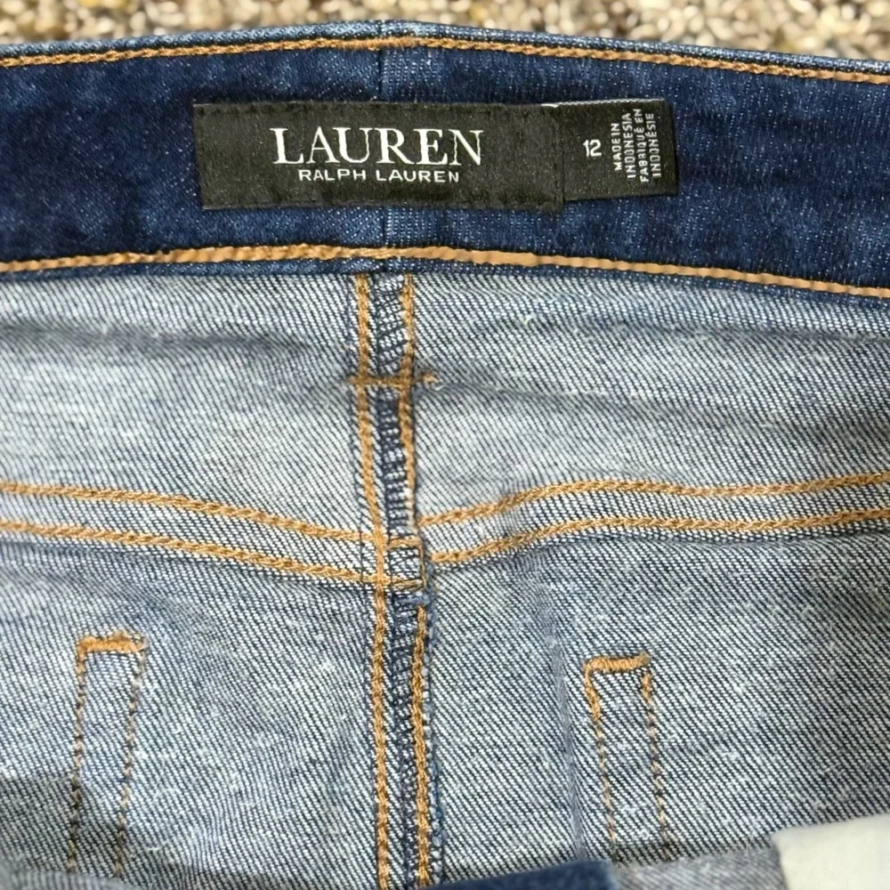 Ralph Lauren‎ Black Label Stretch Straight Pencil Denim Jean Skirt Size 12